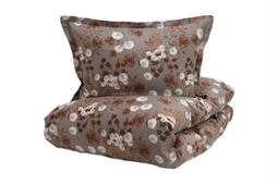 Turiform sengetøj - 140x200 cm - Cara grey - Blomstret sengetøj - 100% bomuldssatin sengesæt